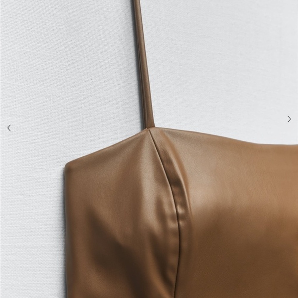 Zara Faux Leather Mini Dress Size M - Picture 4 of 4